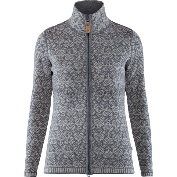 FJALLRAVEN Snow Wool Cardigan Grey Jacquard Full Zip Long Sleeve Women's XS - Picture 12 of 12